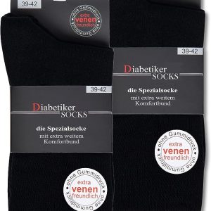 Lot de 6 Paires de Chaussettes Diabétiques grande taille jusqu&rsquo;au 50