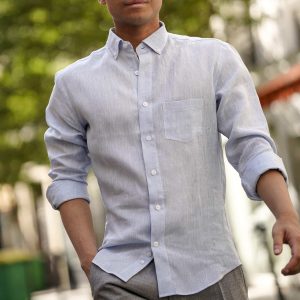 Chemise lin italien grande taille sur-mesure