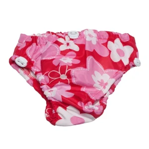 Couche de bain ajustable - Fleurs rouges