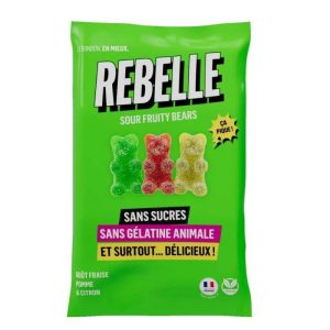 Rebelle – Sour Fruity Bears 50g Apple Lemon Strawberry