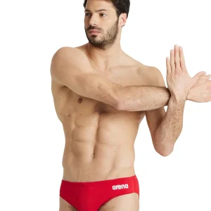 Brief de natation Team Solid pour hommes - Rouge