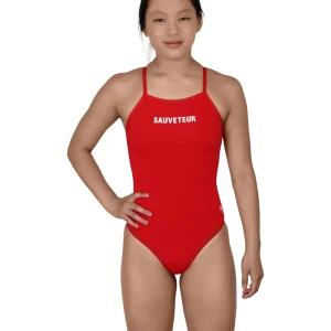 Maillot de bain Sport Back une-pièce pour femmes - Sauveteur rouge