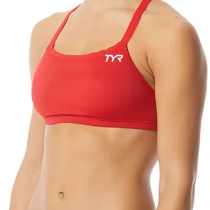 Haut de maillot de bain Diamond Fit Solid pour femmes - Rouge