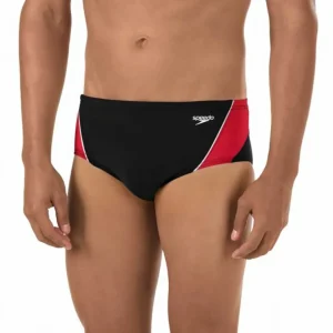 Brief de natation Launch Splice pour hommes - Noir/Rouge