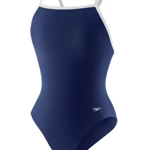 Maillot de bain une-pièce Flyback Endurance+ pour filles - Marine/Blanc