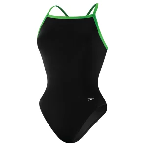 Maillot de bain une-pièce Flyback Endurance+ pour filles - Noir/Vert