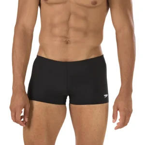 Maillot de natation coupe carrée Solid pour hommes - Noir
