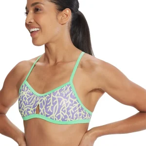 Haut de maillot de bain Tie Back Keyhole pour femmes - Coral Flow Miami Liliac