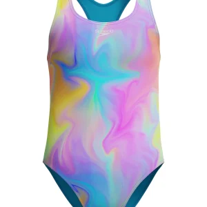 Maillot de bain une-pièce Printed Racerback pour filles - Piction Blue