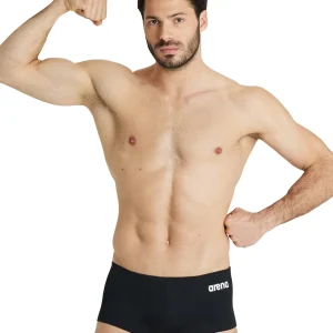 Short de natation taille basse Team Solid - Noir