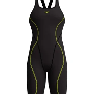 Maillot de compétition Fastskin Hyperspark Kneeskin Open Back pour femmes - Noir
