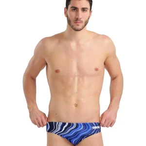 Brief de natation Marbled pour hommes - Marine