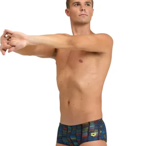 Short de natation taille basse Slow Motion pour hommes - Noir/Multi