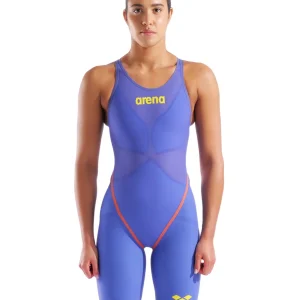 Maillot de compétition Powerskin Carbon Glide Open Back pour femmes E.L - Futur Dusk/Corail