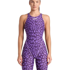 Maillot de compétition Powerskin St Next Open Back pour femmes E.L. - Leopard Skin Violet