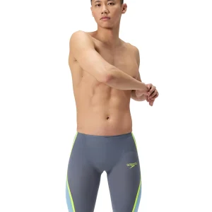 Maillot de compétition Fastskin LZR Pure Intent 2.0 High Waist Jammer pour hommes - Grey Lead/Acadia Blue/Hyper Yellow
