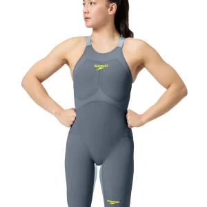Maillot de compétition Fastskin LZR Pure Valor 2.0 Kneeskin Closed Back pour femmes - Grey Lead/Acadia Blue