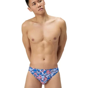 Brief de natation Printed pour hommes - Fast Lane Feast/Lagoon Blue