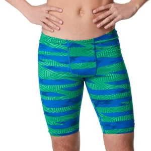 Cuissard de natation Confort Stripes pour hommes - Bleu/Vert