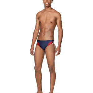 Brief de natation Edge Splice pour hommes - Marine/Rouge