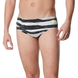 Brief de natation Contort stripes pour hommes - Blanc