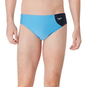 Brief de natation Asymetrical Colorblock One pour hommes - Bleu Azore