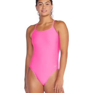 Maillot de bain une-pièce Solid Tie Back pour femmes - Candy Vibe