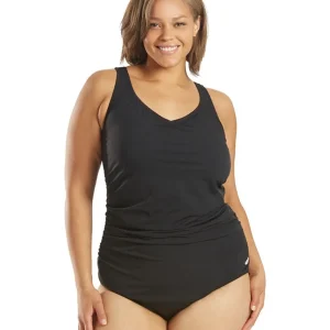 SW7723953-001_01_alltides.jpgv1714491525 Maillot de bain une-pièce Plus Size Shirred Contourback pour femmes - Noir