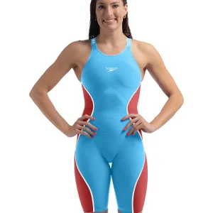 Maillot de compétition Fastskin LZR Pure Intent 2.0 Kneeskin Open Back pour femmes - Picton Blue