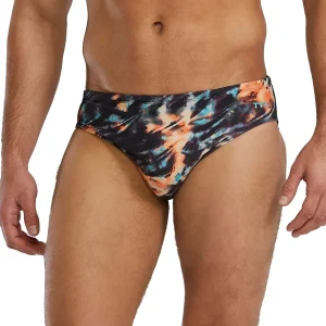 Brief de natation Durafast Elite Validus pour hommes - Orange/Aqua/Noir