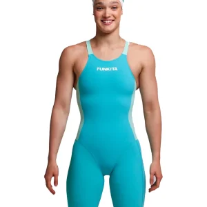 Maillot de compétition Apex Viper Open Back Kneeskin pour femmes - Mint Machine