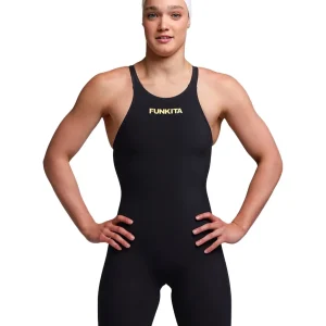 Maillot de compétition Apex Viper Open Back Kneeskin pour femmes - Noir menthe