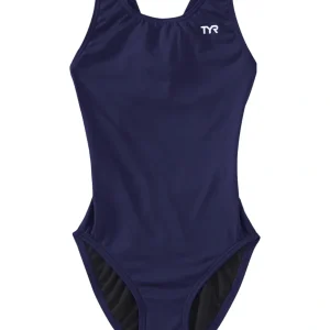 Maillot de bain une-pièce Maxfit Durafast Elite Solid pour filles - Marine
