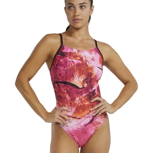 Maillot de bain une-pièce Cutoutfit Durafast Elite Gladius pour femmes - Rose/Orange