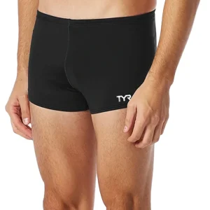 Maillot de bain coupe carrée Durafast Elite Solid pour hommes - Noir
