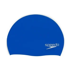 Bonnet de natation pour cheveux longs en silicone - Bleu