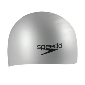 Bonnet de natation pour cheveux longs en silicone - Argent