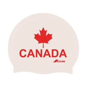 Bonnet de natation Canada en silicone - Blanc