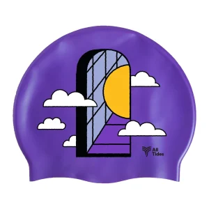 Bonnet de natation en silicone All Tides - Mauve