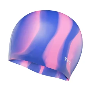 Bonnet de natation Tie Dye en silicone - Violet/Rose multi