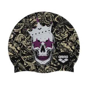 Bonnet de natation Crazy King Skull en silicone
