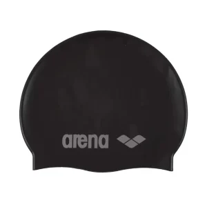 Bonnet de natation Classic en silicone - Noir/Argent