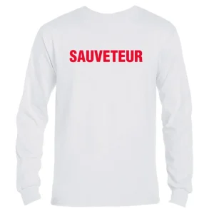 ''Sauveteur'' T-Shirt Manches Longues - Blanc