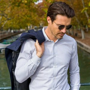 Chemise popeline facile à repasser grande taille sur-mesure