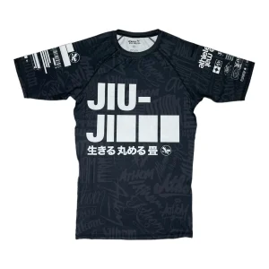 grafitti-rashguard-black-white-face.webp Rashguard Bjj, manches courtes “Grafitti”